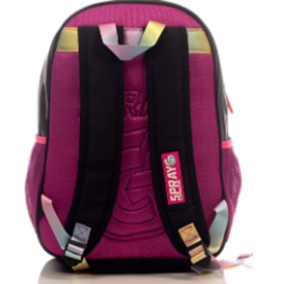 Standard size spray paint girl backpack grey